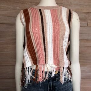 Knitted fringe top